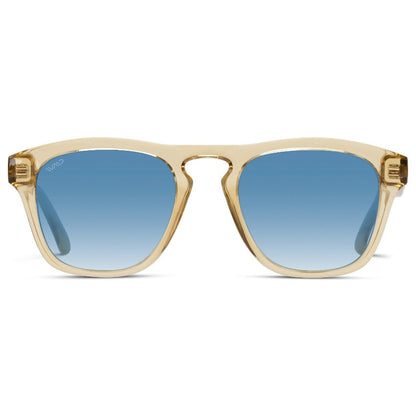 DASH Modern Unisex Sunglasses in Champagne Crystal Blue by WMP Eyewear