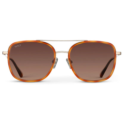 GIA Women's Square Oversized Aviator Sunglasses in Sunset Tortoise by WMP Eyewear UK