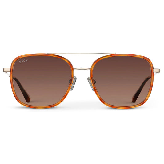 Lunettes de soleil aviateur carrées surdimensionnées GIA pour femme, couleur écaille de tortue, par WMP Eyewear UK