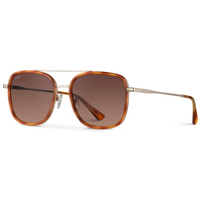 GIA Women's Square Oversized Aviator Sunglasses in Sunset Tortoise by WMP Eyewear UK