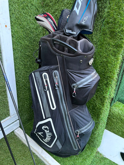 Cobra King S9 Irons, New Wilson Driver, TaylorMade Wood, New V Series Putter & Callaway Dry Waterproof Cart Bag Free P&P