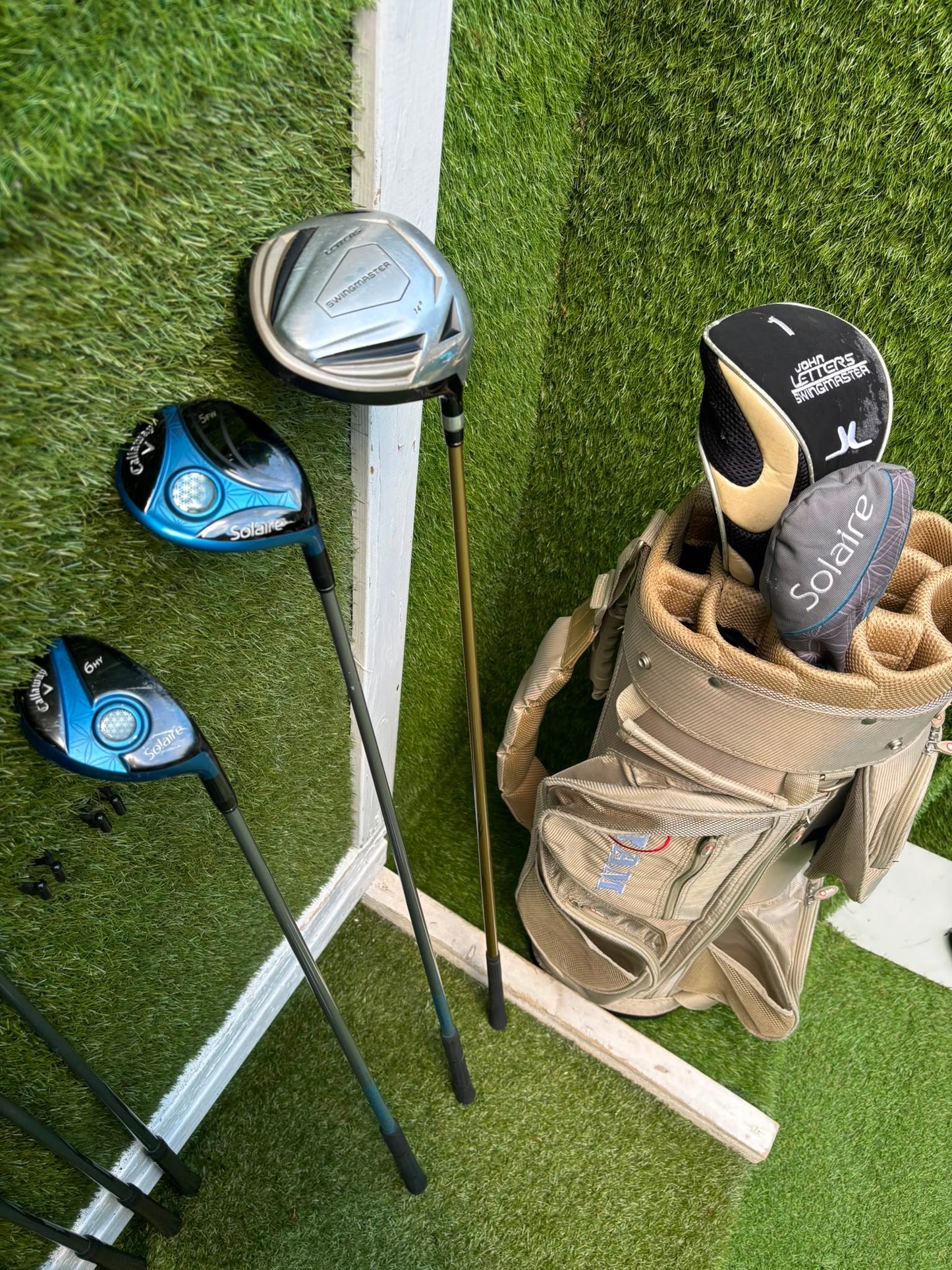 Cobra 3100 I/H Ladies Graphite Irons, Callaway Solaire Woods & RAM Force Cart Bag