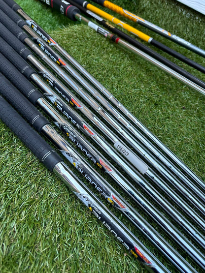 TaylorMade Irons, Cleveland Driver, GX-7 Wood, MacGregor 7 Wood, Wilson Putter & Ping Stand Bag