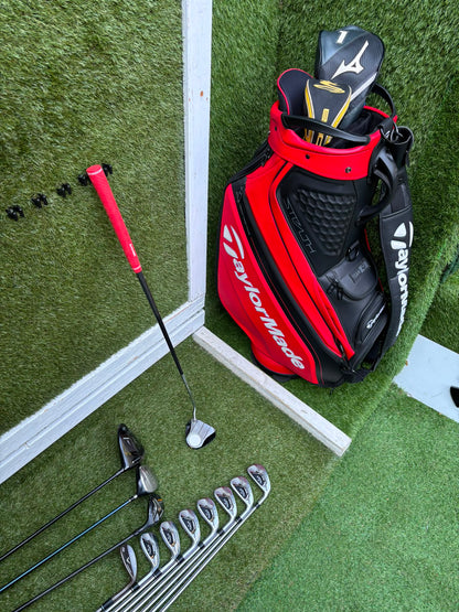 Callaway Apex DCB Irons, Mizuno Driver, Odyssey Lab Putter & TaylorMade Team Tour Cart Bag