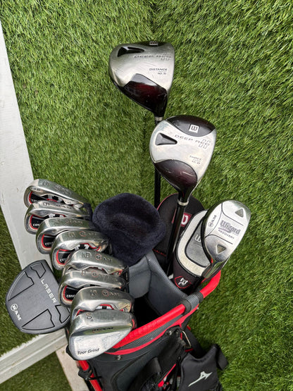 Wilson Deep Red Woods + Ram Concept Irons Set + Mizuno Stand Bag - Free P&P