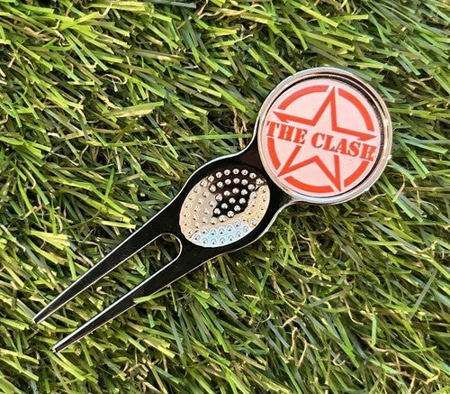 The Clash  METAL GOLF BALL MARKER AND PITCH REPAIR TOOL