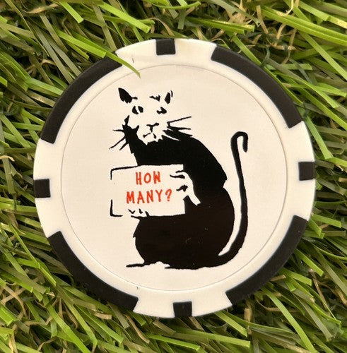 4 X Banksy Rat  Comments - Golf Magnetic Poker Chip