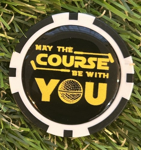 May The Course Be With You   - Golf Magnetic Poker Chip - Funny - UK S