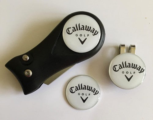 Golf Switchblade Pitchhfork Magnetic Hat Clip With 3 Callaway Markers