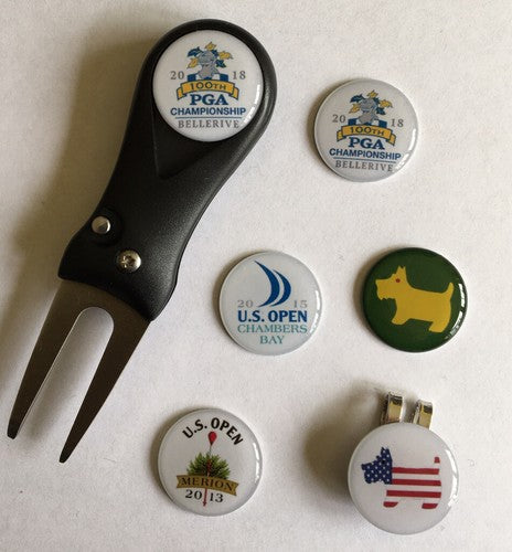 Pitchfork and Golf  Hat Clip and 6 mixed Markers - FREE UK P&P