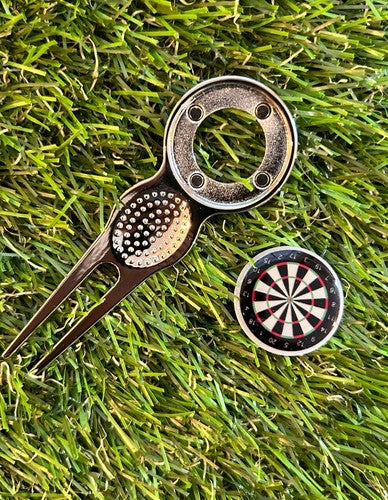 Dartboard   METAL GOLF BALL MARKER AND PITCH REPAIR TOOL