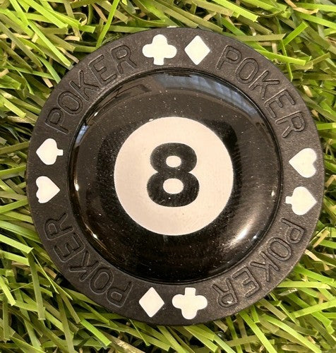 8 Ball - Magnetic Clay Poker Chip - Golf Ball Marker