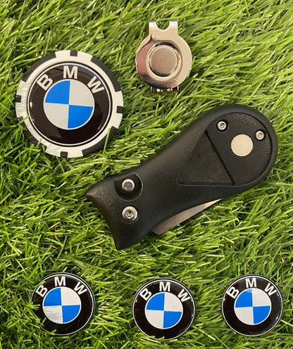 BMW Pitchfork Poker chip Magnetic Hat Clip With 3 BMW Markers
