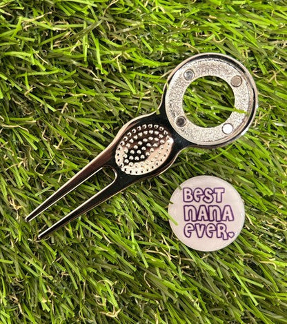 BEST NANA EVER GOLF BALL MARKER AND PITCH REPAIR TOOL