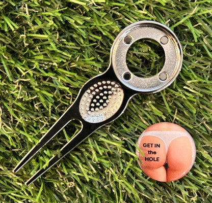 Get In The Hole Sexy  GOLF BALL MARKER AND PITCH REPAIR TOOL