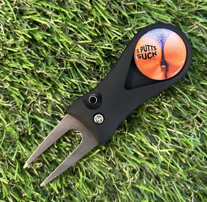 3 putts Suck Sexy  GOLF BALL MARKER AND Switch PITCH REPAIR TOOL
