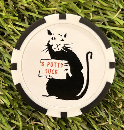 4 X Banksy Rat  Comments - Golf Magnetic Poker Chip