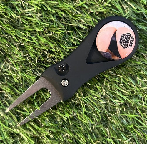 Never up never in Sexy  GOLF BALL MARKER AND Switch PITCH REPAIR TOOL