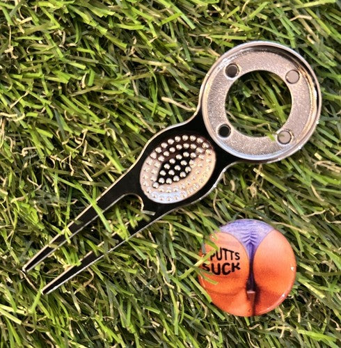 3 putts Suck Sexy  GOLF BALL MARKER AND PITCH REPAIR TOOL