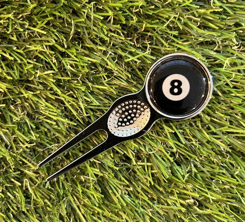 Eight Ball  METAL GOLF BALL MARKER AND PITCH REPAIR TOOL