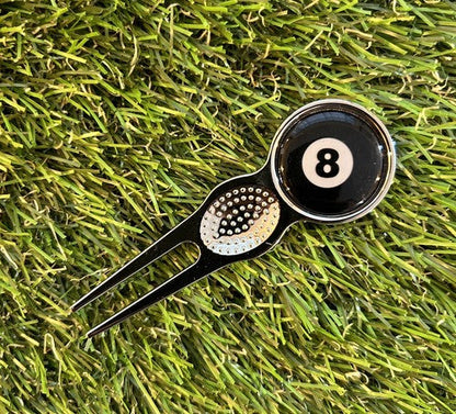 Eight Ball  METAL GOLF BALL MARKER AND PITCH REPAIR TOOL