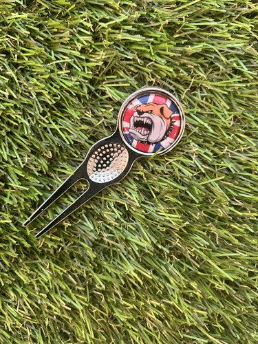 BRITISH BULLDOG GOLF BALL MARKER AND PITCH REPAIR TOOL