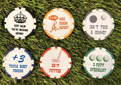 6 Novelty Insulting Poker Chips