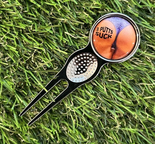 3 putts Suck Sexy  GOLF BALL MARKER AND PITCH REPAIR TOOL