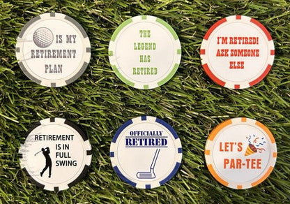 6 Retirement Poker Chips