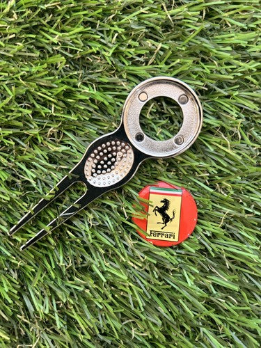 FERRARI GOLF BALL MARKER AND PITCH REPAIR TOOL