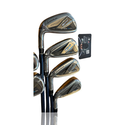 Taylormade Stunning Sim 2 Max Irons Set Left Handed Graphite Shafts Reg Flex 5-PW & SW Recently Fitted Grips