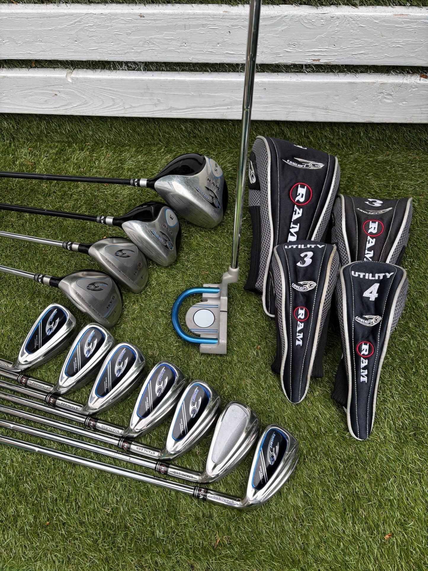 RAM Concept SG Full Golf Set 5–SW + 460cc Driver, Hybrids, Putter & Cart Bag