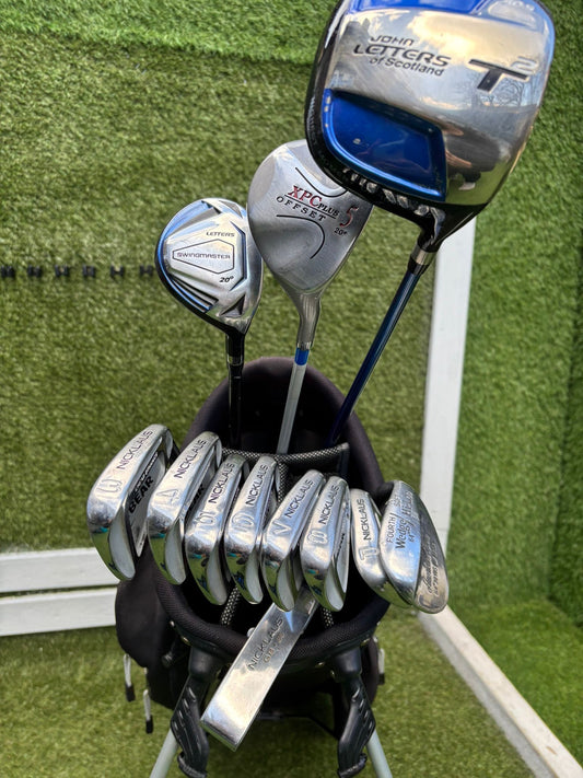 Jack Nicklaus Bear Iron Set + John Letters Driver + Woods + Bag – Full Starter Setup