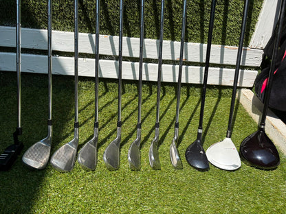 Wilson Deep Red Irons, TaylorMade Burner 3.0 Fairway Wood, Wilson Driver & Brand New Stand Bag