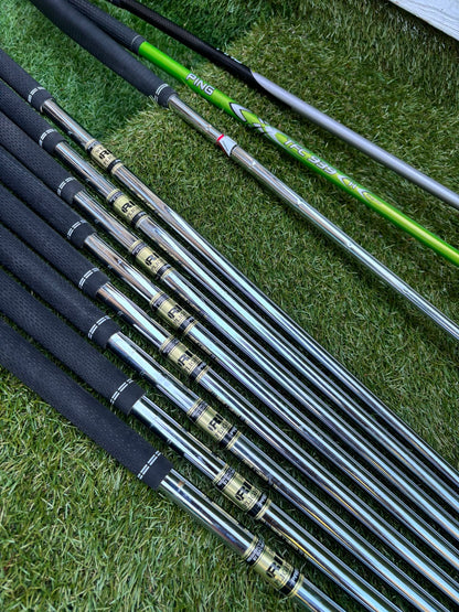 MacGregor V-Foil M565 Irons, Ping Driver, Ping Hybrid, TaylorMade Putter & Premium OUUL Camouflage Stand Bag