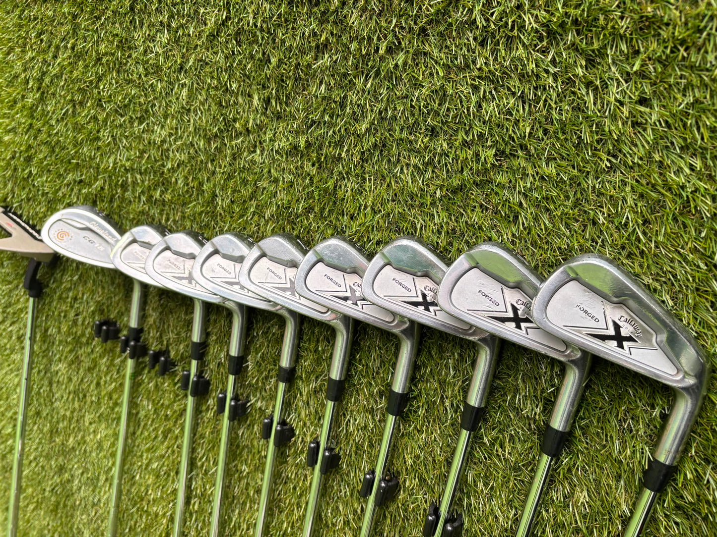 Callaway X Forged Irons, Callaway Warbird Woods, Cleveland CG16 Wedge & TaylorMade Cart Bag