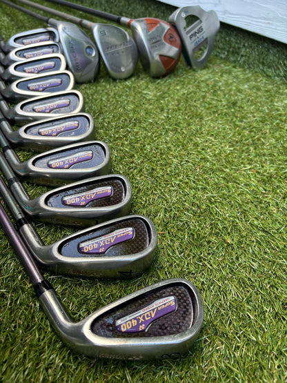 Yonex Super ADX 400 Ladies Golf Set with TaylorMade Burner Woods & PING Bag