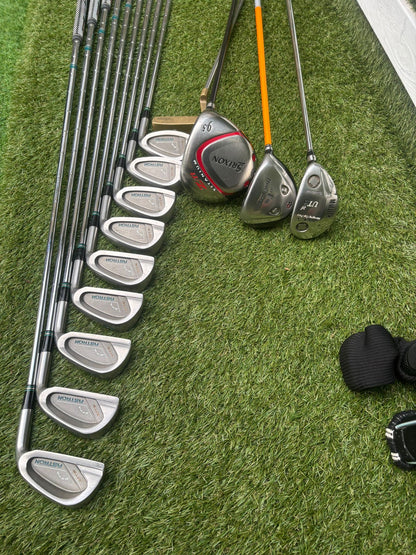 Mizuno Astron MTS Irons + Srixon Driver + Wilson Fairway + MacGregor Hybrid + Callaway Stand Bag (13 Clubs)