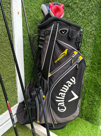 Nike Ignite Dymo² Driver, Spalding Cannon Irons (3–9, SW), TaylorMade Rescue & Rossa Putter | Callaway Stand Bag