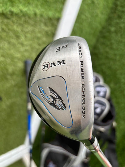 RAM Concept SG Full Golf Set 5–SW + 460cc Driver, Hybrids, Putter & Cart Bag