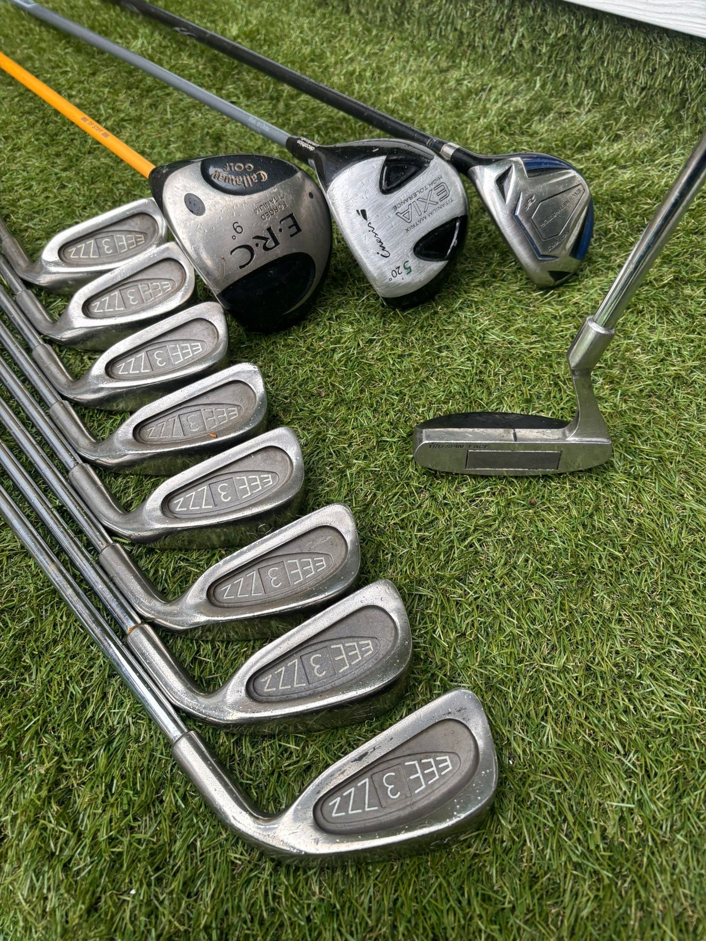 Golf Set – EEE 3ZZZ Irons + Callaway ERC Driver + Hybrid + 5 Wood + Callaway Stand Bag