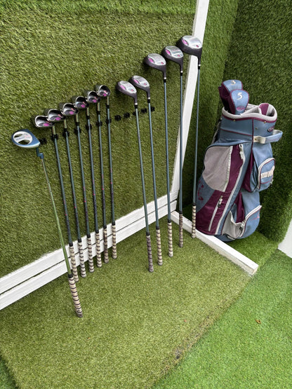 Wilson Hope LX Ladies Complete Golf Set – Matching Woods, Hybrids, 6–SW Irons, Putter & Wilson Bag