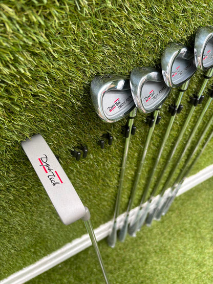 Unused and Boxed Dyna-Tech “Tech Force” Full Golf Set (5–SW) + Driver, 3 Wood, Hybrid + Bag