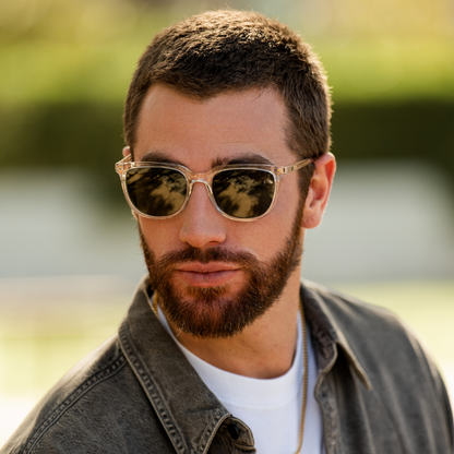 ABNER Unisex Polarized Sunglasses in Glossy Clear Crystal by WMP Eyewear