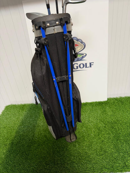 Junior Left Handed Golf Clubs and Bag Set. All in good used condition, 7 iron measures 32 inches so suitable for 9-12 year olds.
