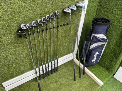 Dunlop MPX Golf Set with Matching MX II Woods, Confidence HC7 Putter & Dunlop Stand Bag