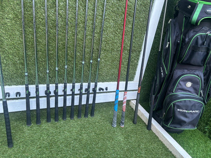 Ryder Z-40 Irons + Ben Sayers Power Pact Driver + Woods + RAM FXi Hybrid + Stowamate Bag (14 Clubs)