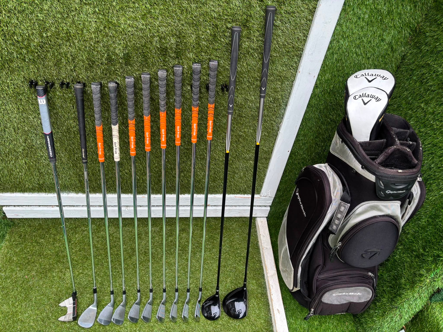 Callaway X Forged Irons, Callaway Warbird Woods, Cleveland CG16 Wedge & TaylorMade Cart Bag