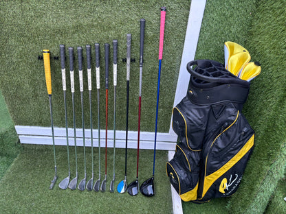 🔥 Ping G10 Irons (5–SW) + Cobra Driver + Ping G15 3 Wood + TaylorMade Hybrid + PowaKaddy Dri Waterproof Bag