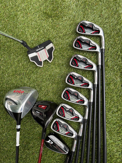 Wilson ProStaff HL Graphite Golf Set + Deep Red Woods & Wilson Deep Red Stand Bag